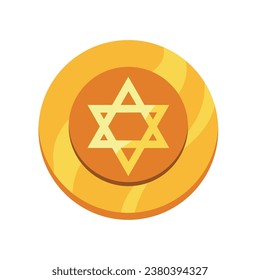 jewish golden coin illustration vector