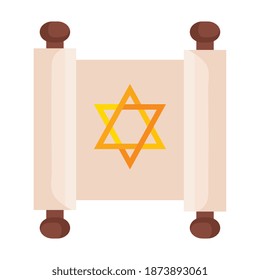 jewish golden star hanukkah in patchment vector illustration design
