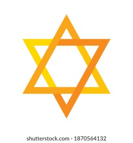 jewish golden star hanukkah sacred symbol vector illustration design