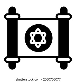 Jewish, Halloween vector black filled outline icon.