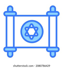 Jewish, Halloween vector blue outline icon.
