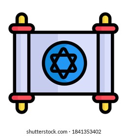 jewish, halloween vector color line icon