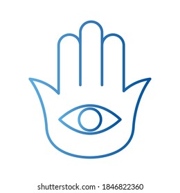 Jewish hamsa gradient style icon design, Hanukkah holiday celebration judaism religion festival traditional and culture theme Vector illustration