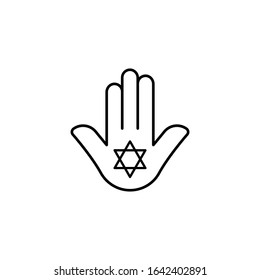 Jewish hamsa hand, Judaism icon. Simple line, outline vector religion icons for ui and ux, website or mobile application