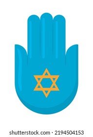 jewish hamsa hand on white background