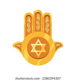 jewish hamsa with star illustration vector