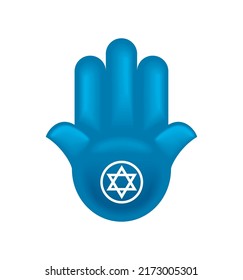 jewish hand with star icon isolated