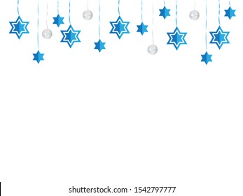 Jewish Hanging Star of David Blue White Decoration