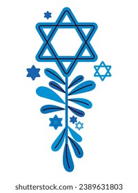 jewish hanukkah david star decoration icon