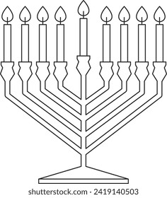 Jewish Hanukkah Menorah Vector Illustration