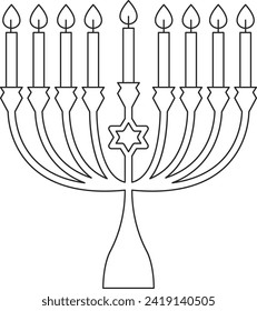 Jewish Hanukkah Menorah Vector Illustration