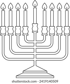 Jewish Hanukkah Menorah Vector Illustration