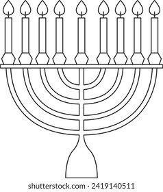 Jewish Hanukkah Menorah Vector Illustration