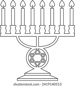 Jewish Hanukkah Menorah Vector Illustration