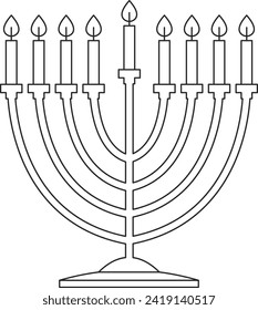 Jewish Hanukkah Menorah Vector Illustration