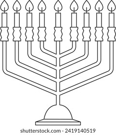 Jewish Hanukkah Menorah Vector Illustration