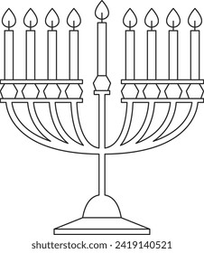 Jewish Hanukkah Menorah Vector Illustration