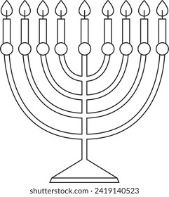 Jewish Hanukkah Menorah Vector Illustration