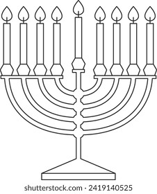 Jewish Hanukkah Menorah Vector Illustration