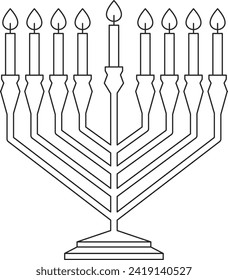 Jewish Hanukkah Menorah Vector Illustration