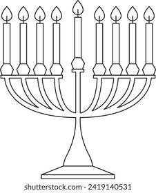 Jewish Hanukkah Menorah Vector Illustration