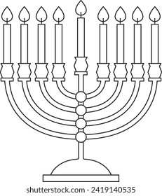 Jewish Hanukkah Menorah Vector Illustration