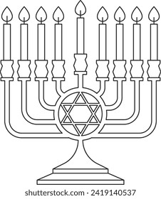 Jewish Hanukkah Menorah Vector Illustration