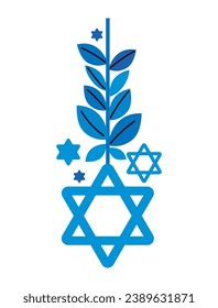 jewish hanukkah star decoration icons