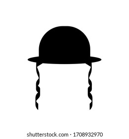 Jewish hat icons. Religion solid basic icon.