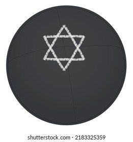 Jewish hat top view. vector