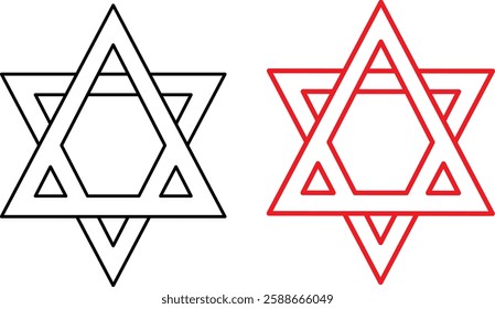 jewish hexagonal icon red black