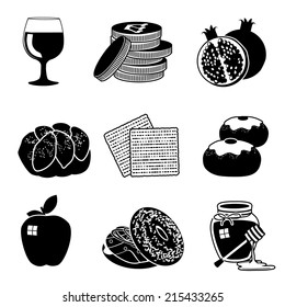 Iconos de comida para fiestas judías vectorial Eps10