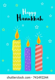 Jewish holiday Hanukkah with candles.