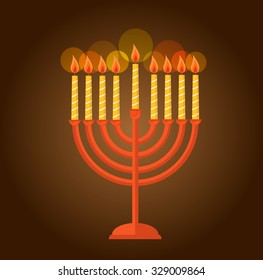  jewish holiday Hanukkah cards with menorah (traditional candelabra) Burning candles over black background with glitter overlay