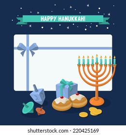 Jewish Holiday Hanukkah elements for design. Vector illustration