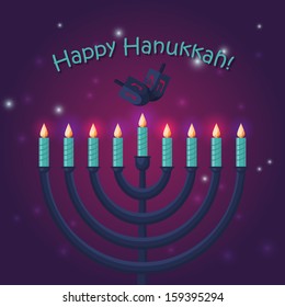 Jewish holiday hanukkah poster design. Vector illustration