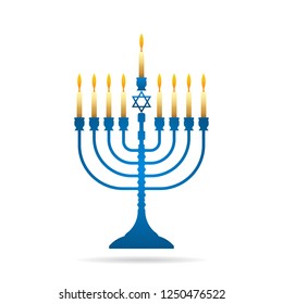 Jewish holiday Hanukkah vintage menorah vector illustration