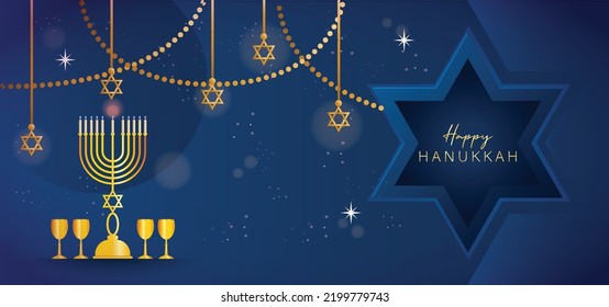 jewish holiday. happy hanukkah jewish day. hanukkah vector with menorah icon. jewish holiday greeting card. hanukkah jewish day background