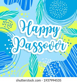 Jewish holiday Passover banner design with floral decoration, Happy Passover greeting card. vector illustration