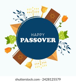 Jewish holiday Passover banner design. Happy Passover vector.