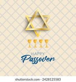 Jewish holiday Passover banner design. Happy Passover vector.