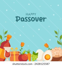 Jewish holiday Passover banner design. Happy Passover vector.