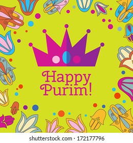 Jewish holiday Purim background. Vector illustration.