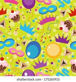 Jewish holiday Purim pattern. Vector illustration