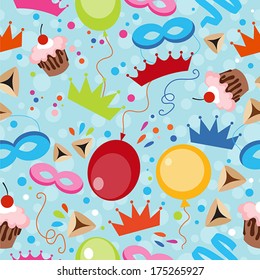 Jewish holiday Purim pattern. Vector illustration