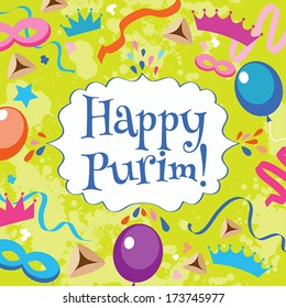 Jewish holiday Purim set. Vector illustration