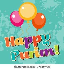 Jewish holiday Purim set. Vector illustration