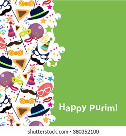 Jewish holiday purim vector background