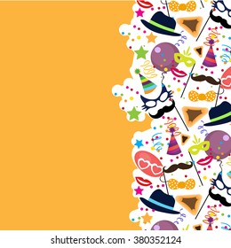 Jewish Holiday Purim Vector Background