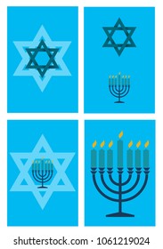 Jewish Holidays Card Collection Vector EPS 10.